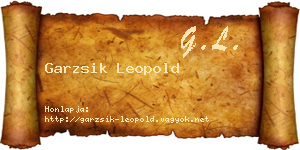 Garzsik Leopold névjegykártya